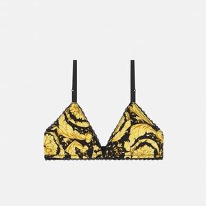 Versace Black and Gold Baroque Bralette